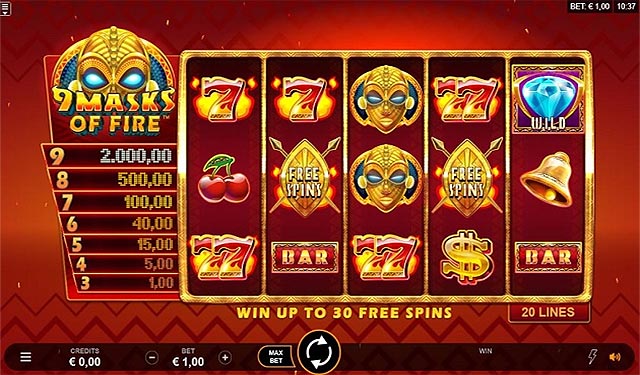 9 masks of fire slot demo